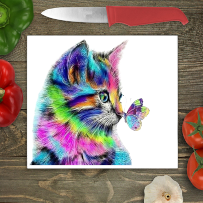 Cat Glass Chopping Board, Cat Glass Chopping Board